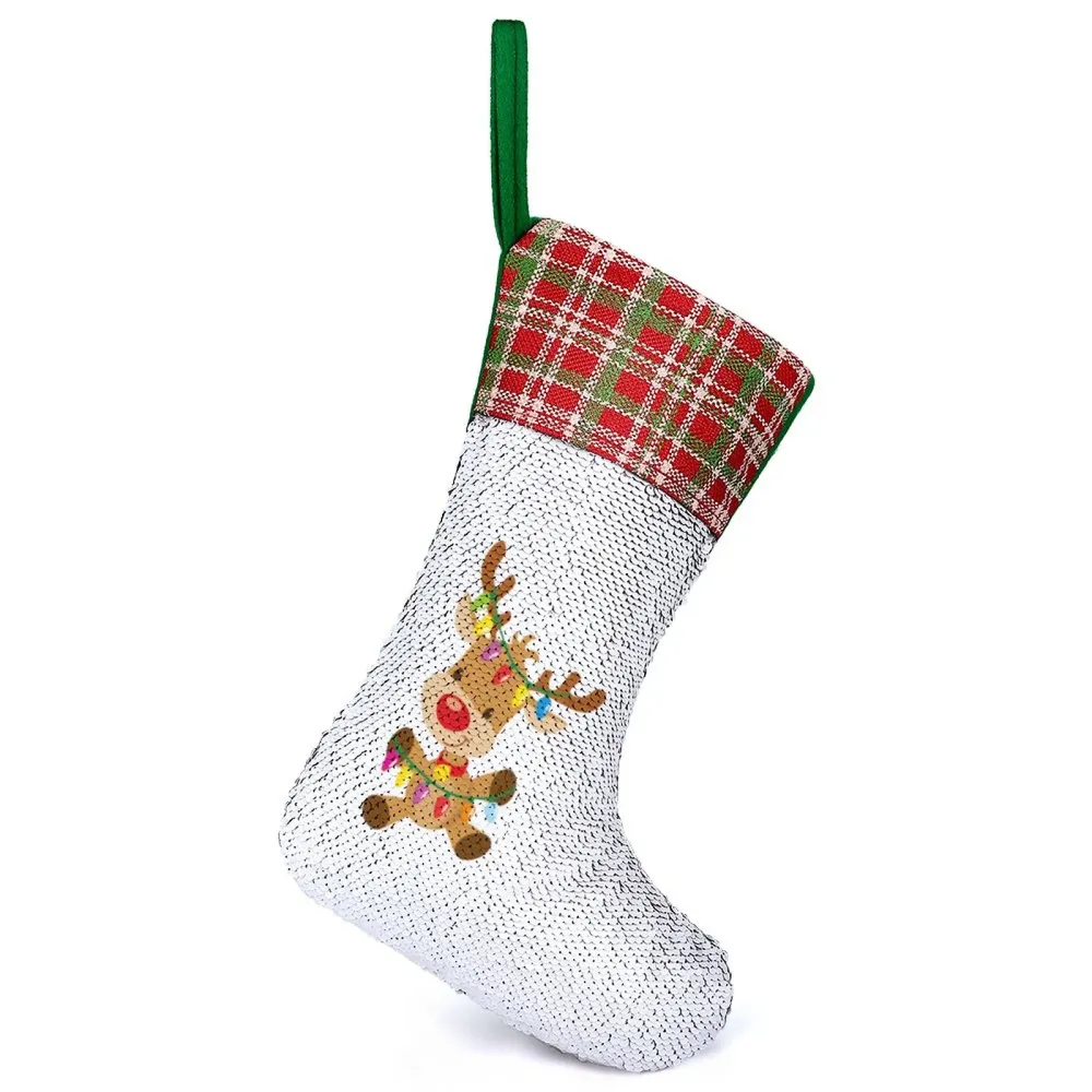 Calcetín Navideño Lentejuelas Reversibles | Bota Navidad Mágica Red normal-online-Personalizar ahora