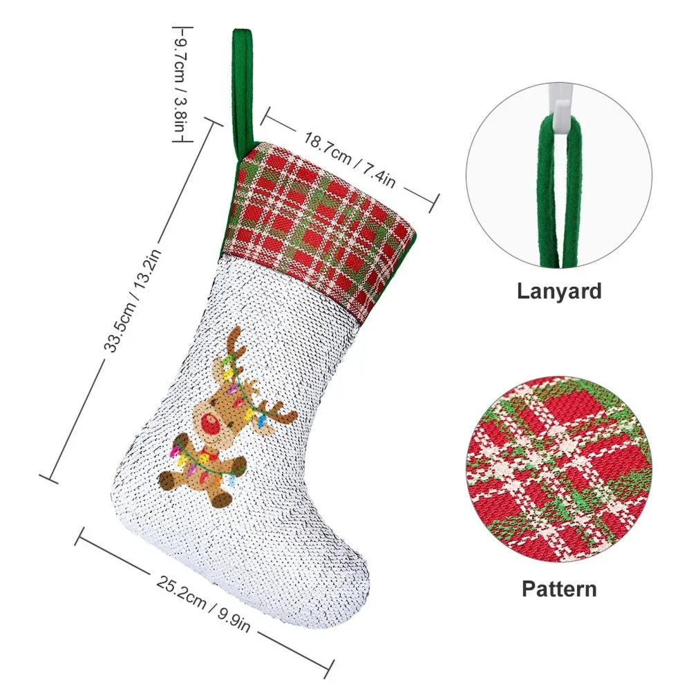 Calcetín Navideño Lentejuelas Reversibles | Bota Navidad Mágica Red normal-online-Personalizar ahora