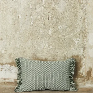 Funda cojín ojo de perdiz verde 30cmx45cm