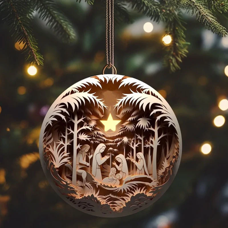 Adornos navideños 3D de madera – estilo dibujos animados A OKKO SHOP