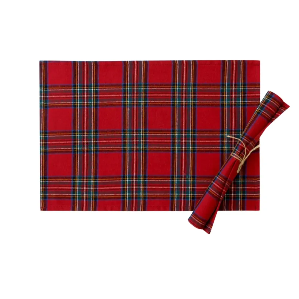 Camino de mesa navideño cuadros – estilo nórdico con mantel individual Cuadros OKKO SHOP