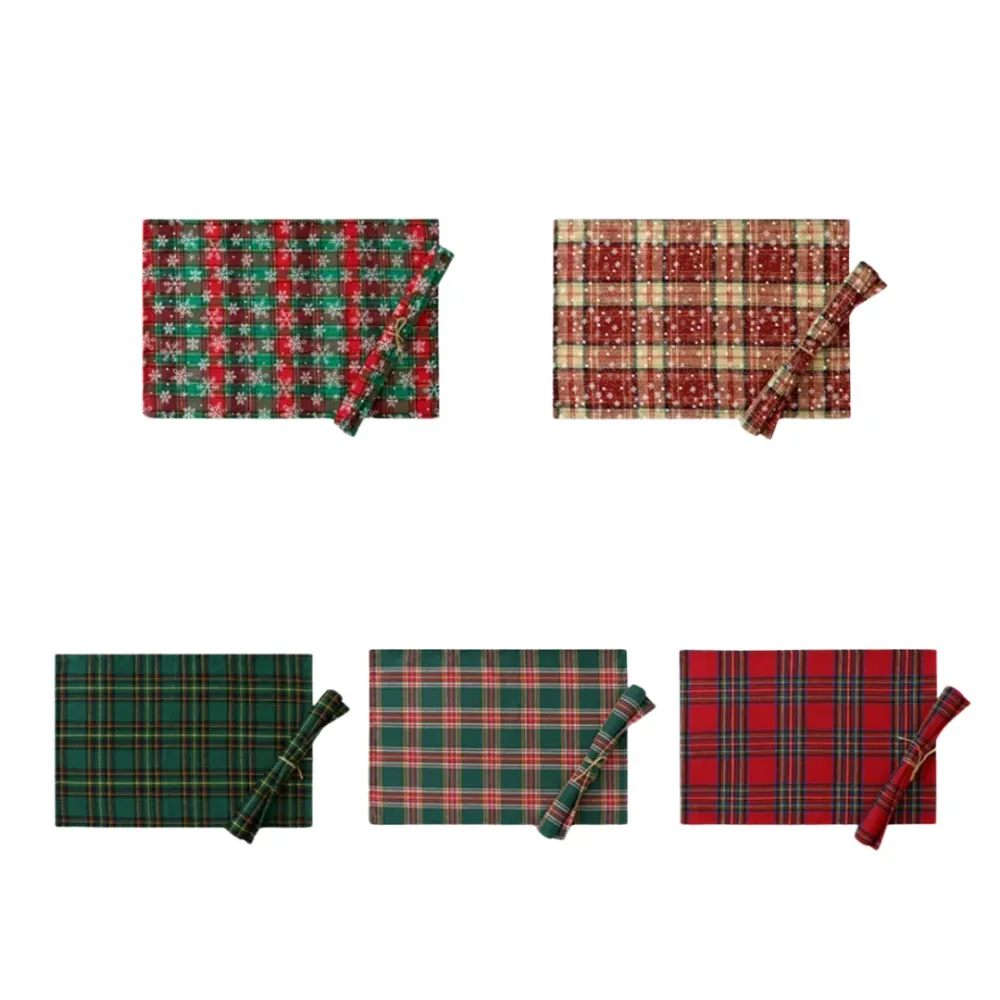 Camino de mesa navideño cuadros – estilo nórdico con mantel individual Cuadros OKKO SHOP
