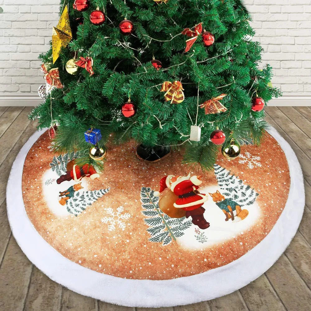 Falda decorativa para árbol de Navidad 98 cm – Diseño muñeco de nieve y reno 3old OKKO SHOP