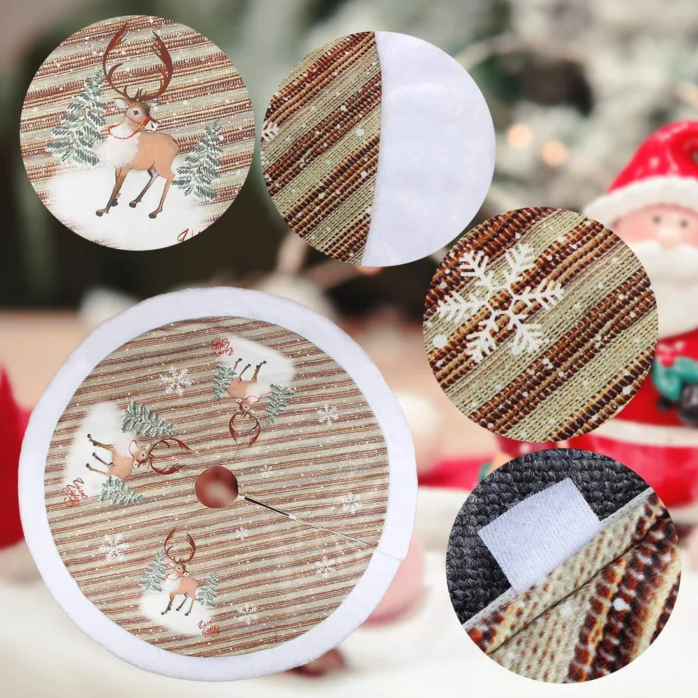 Falda decorativa para árbol de Navidad 98 cm – Diseño muñeco de nieve y reno 3old OKKO SHOP