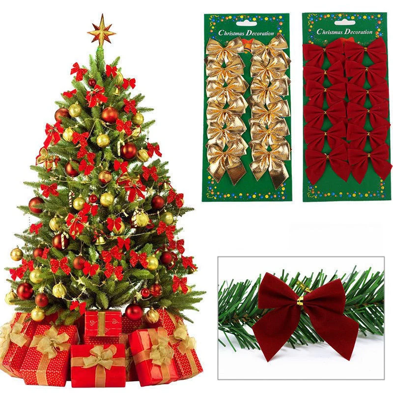 Lazo decorativo navideño – adorno para árbol de Navidad Gold OKKO SHOP