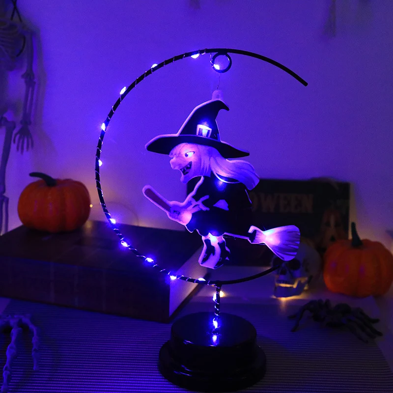 Lámpara Decorativa de Bruja en Hierro Forjado – Luz LED de Halloween A OKKO SHOP