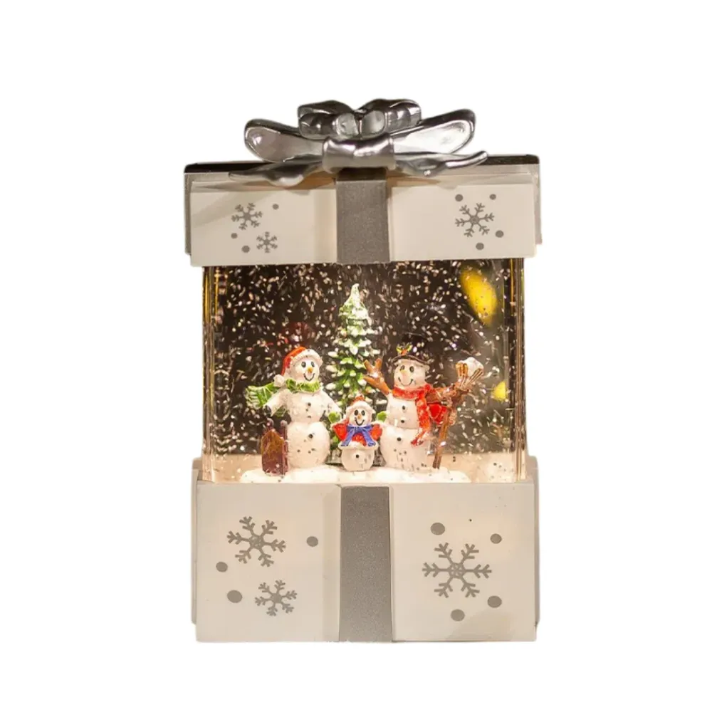 Lámpara navideñ bola de cristal – caja de regalo decorativa con música Rojo OKKO SHOP