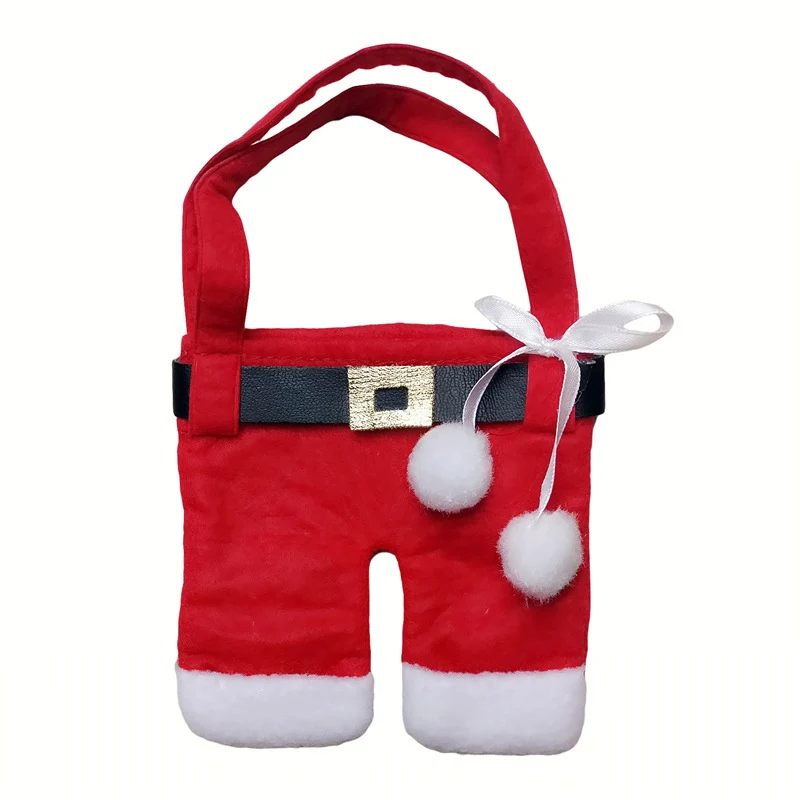 Set navideño de cubiertos – Bolsitas decorativas con forma de ropa de Papá Noel Red OKKO SHOP