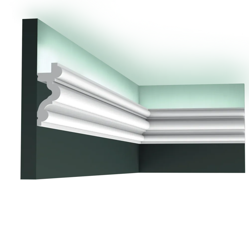 Cornisa C324 AUTOIRE para iluminación indirecta Orac Decor - 8,3x3,4x200cm (altoxancho) - moldura decorativa de poliuretano