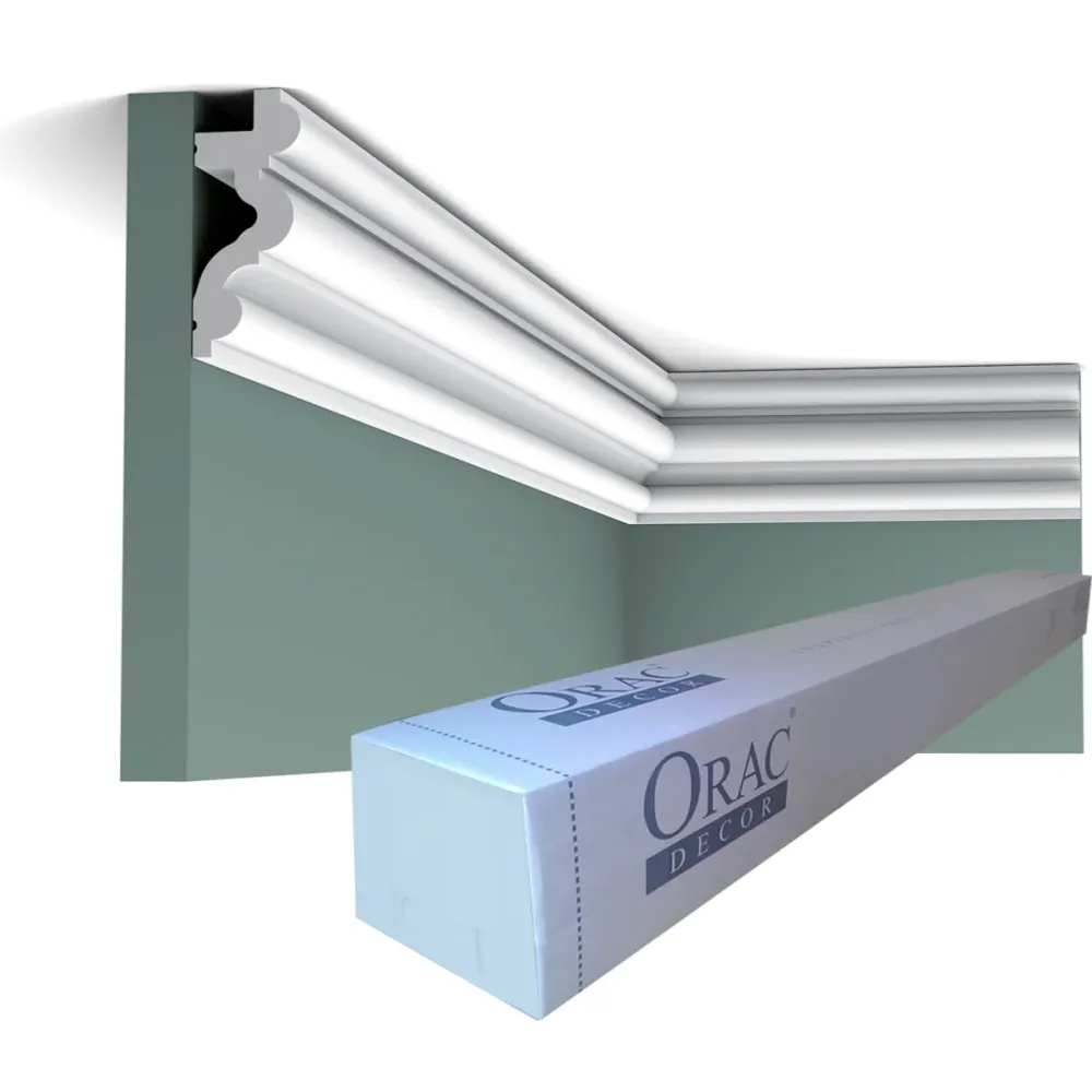 Cornisa C324 AUTOIRE para iluminación indirecta Orac Decor - 8,3x3,4x200cm (altoxancho) - moldura decorativa de poliuretano