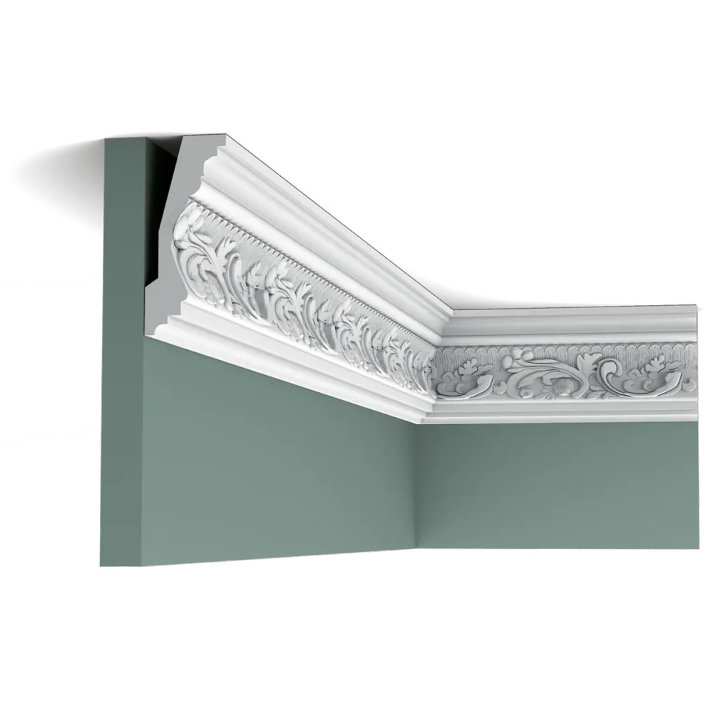 Cornisa de techo decorativa Orac C201 - 11,5 x 5 x 200 cm (alto x ancho) - moldura decorativa de poliuretano