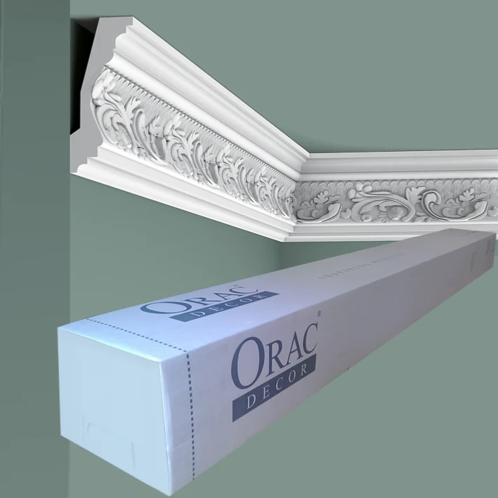 Cornisa de techo decorativa Orac C201 - 11,5 x 5 x 200 cm (alto x ancho) - moldura decorativa de poliuretano