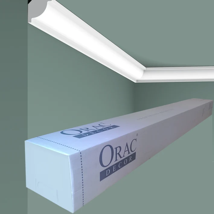 Cornisa de techo decorativa Orac CX132 - 2 x 2 x 200 cm (alto x ancho) - moldura de polímero decorativa