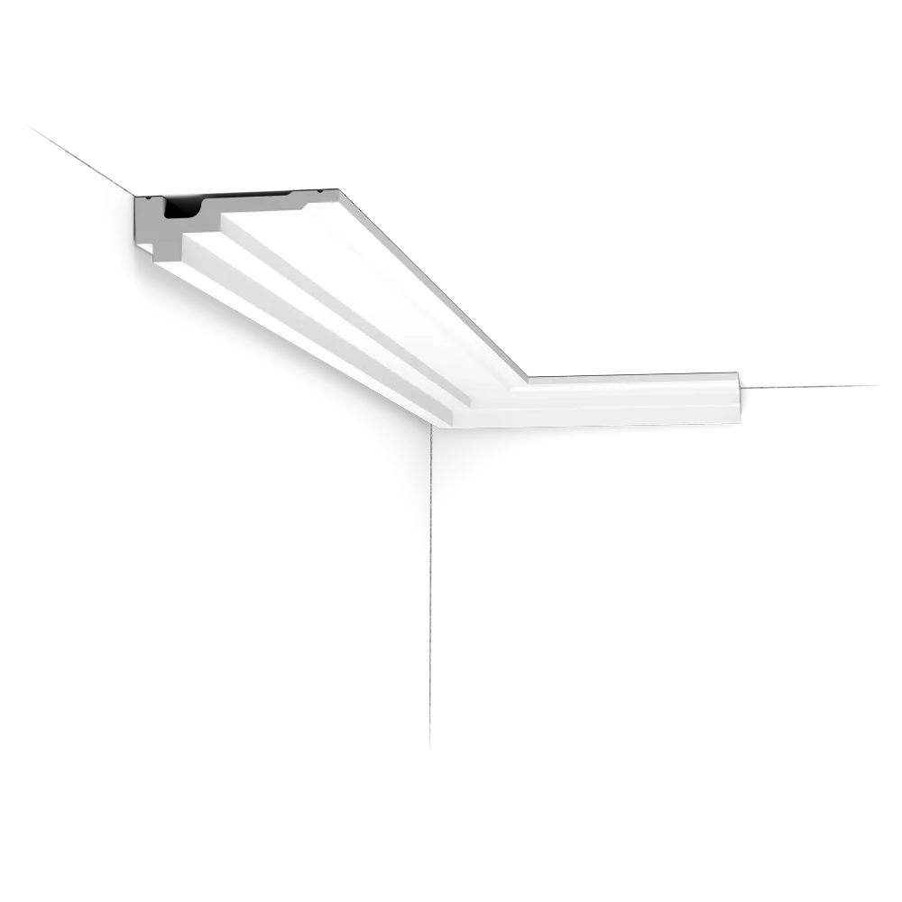 Cornisa de techo de poliuretano Orac Decor Luxxus C355 - 3,5 x 11 x 200 cm (alto x ancho) - moldura decorativa