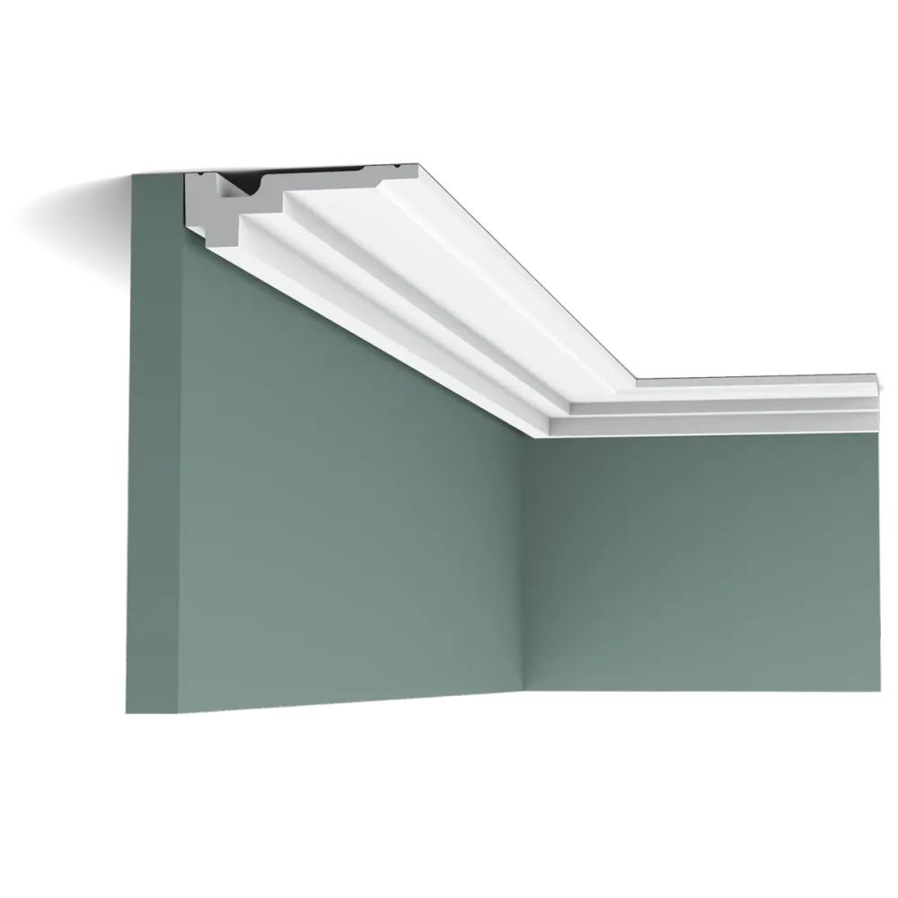Cornisa de techo de poliuretano Orac Decor Luxxus C355 - 3,5 x 11 x 200 cm (alto x ancho) - moldura decorativa
