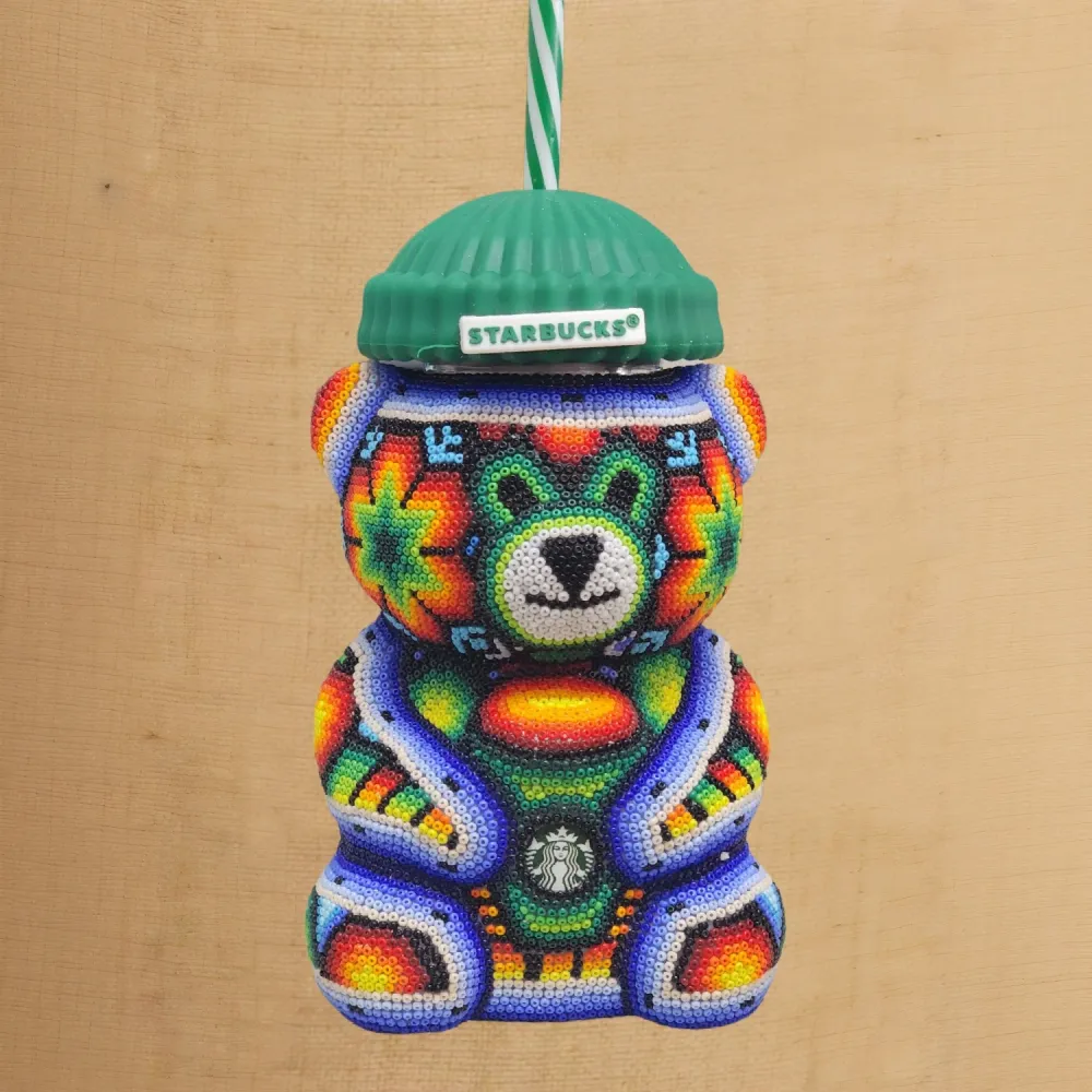 Osito Artesanal Wixárika “Balam Bear” – Pieza Decorativa con Chaquira
