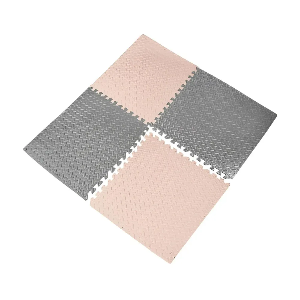 Pack 8 Alfombras Piso Goma Eva Bebé Puzzle 60x60 CM Beige Gris
