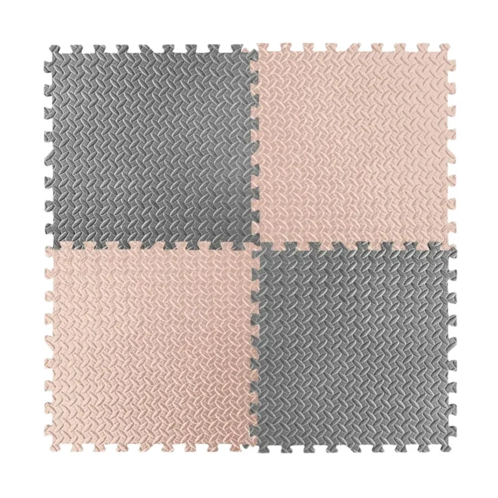 Pack 8 Alfombras Piso Goma Eva Bebé Puzzle 60x60 CM Beige Gris