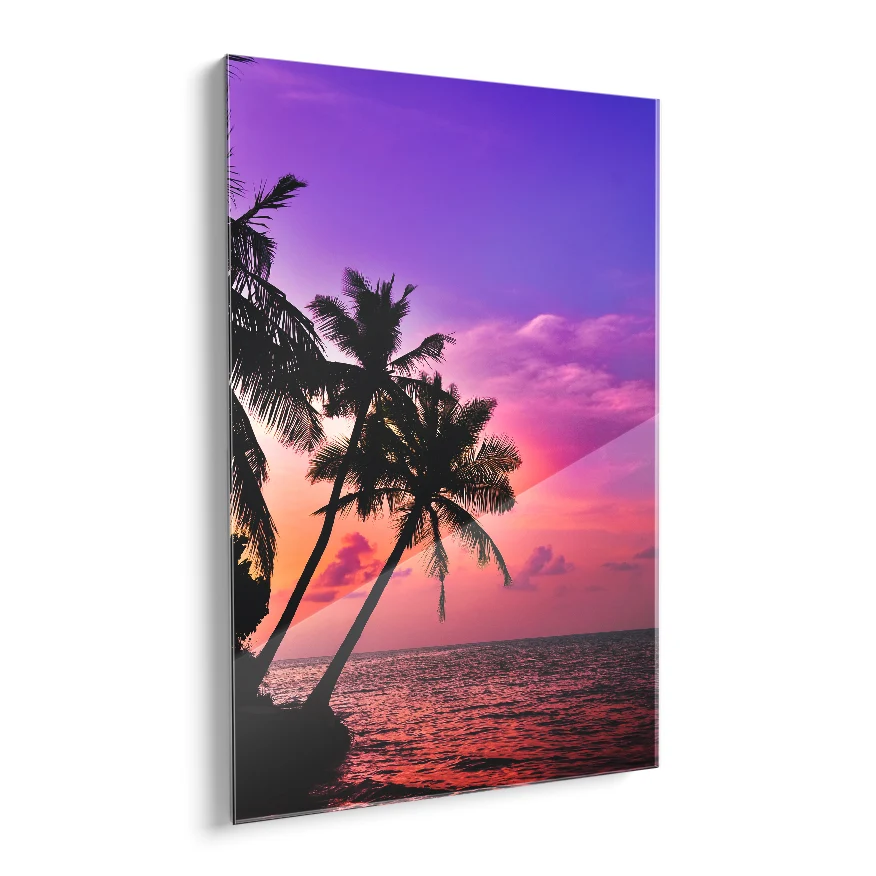 Palmeras y Cielo de Colores Poster