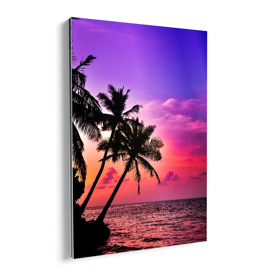 Palmeras y Cielo de Colores Poster