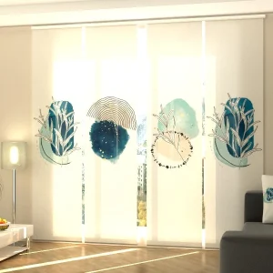 Paneles Japoneses Dibujos Azules Delicados