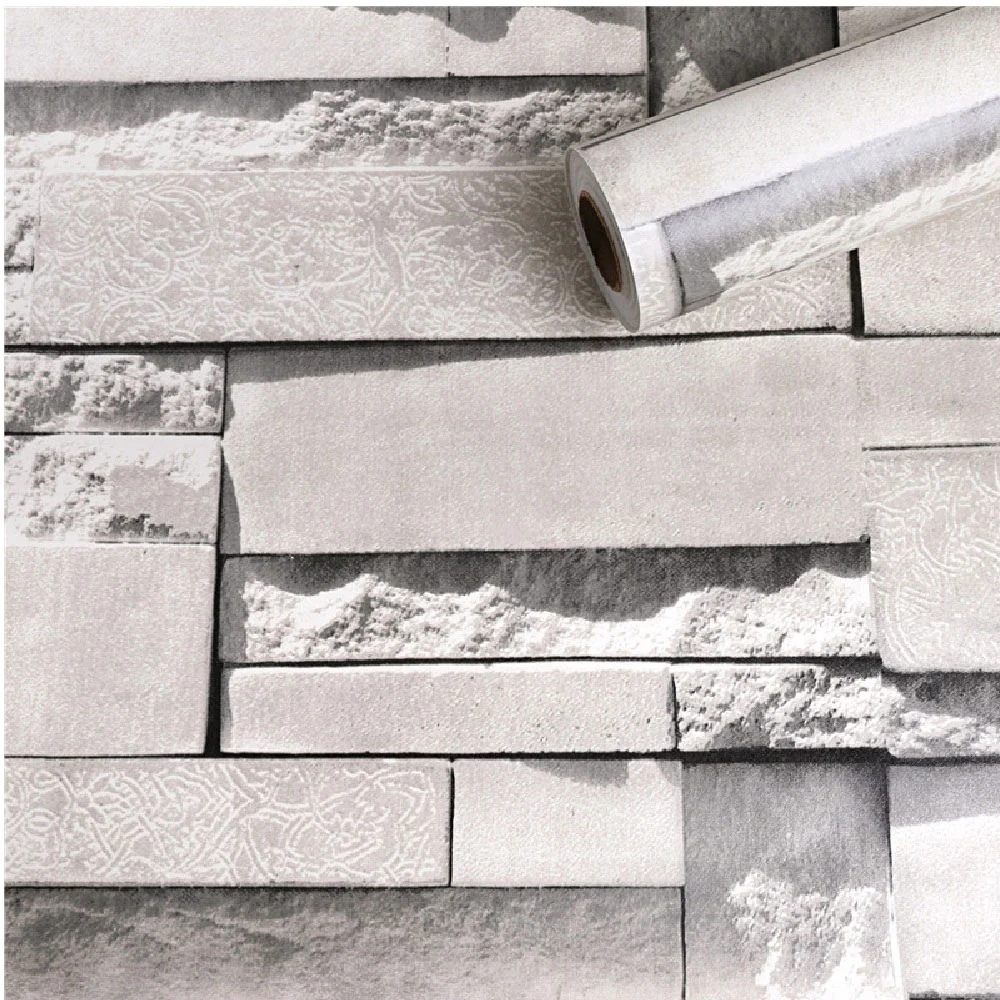 Papel Tapiz Piedra Laja Gris Autoadherible Pared 45cm X 10m Decorativo