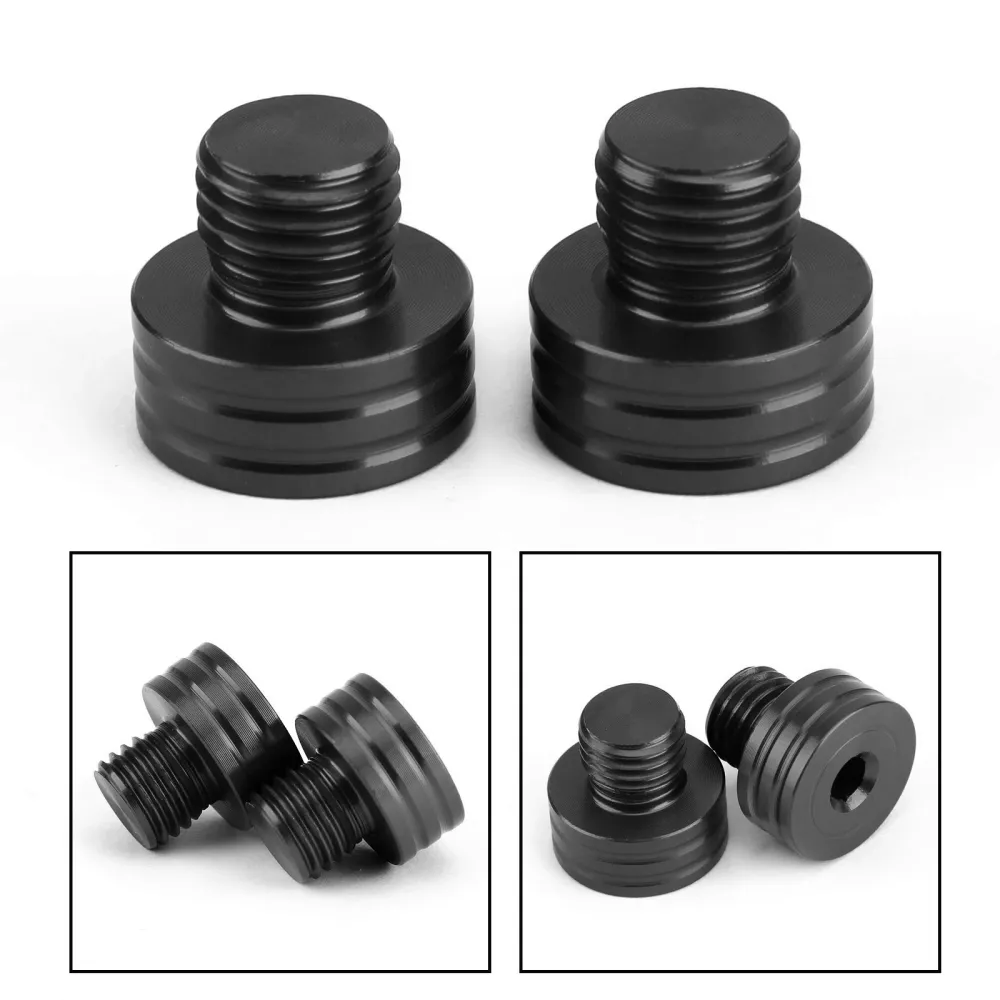 Par de tapones para orificios de espejo M10x1.25mm, aluminio CNC negro para BMW F650GS 2001-2012