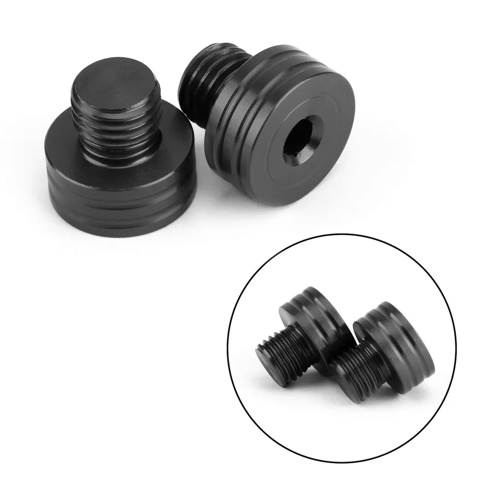 Par de tornillos M10x1.25mm para espejo de motocicleta, tornillos negros NMAX 150 TMAX 530 para Yamaha NMAX 125/150 2015-2019