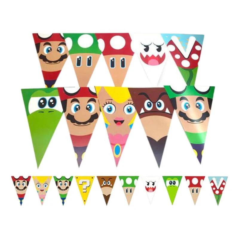 Guirnalda Super Mario Bros 10 Banderines Party Express