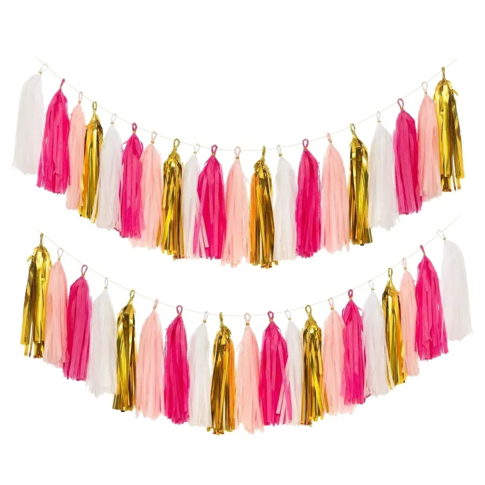 Guirnaldas Tassel 18 Porras Rosadas Party Express