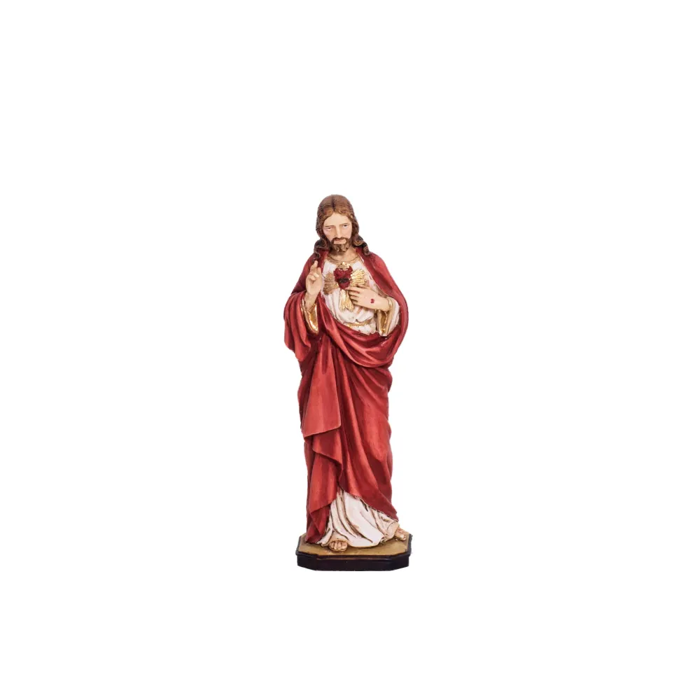 Estatua de resina y mármol del Sagrado Corazón de Jesús Pasquini