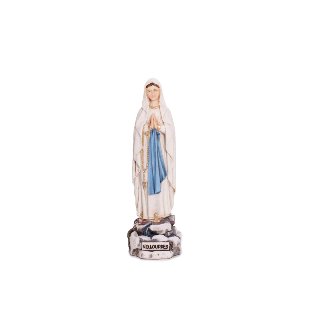 Estatua de resina y mármol de Nuestra Señora de Lourdes Pasquini