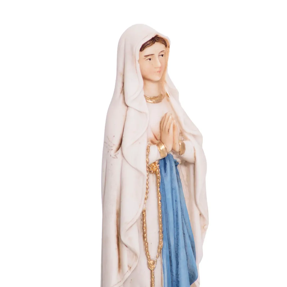 Estatua de resina y mármol de Nuestra Señora de Lourdes Pasquini