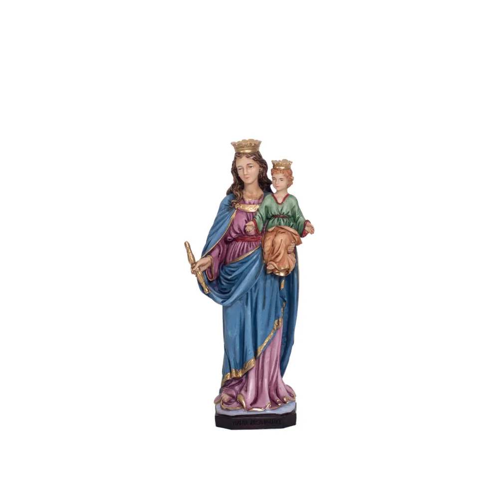 Estatua de resina y mármol de Nuestra Señora Marí Auxiliadora Pasquini