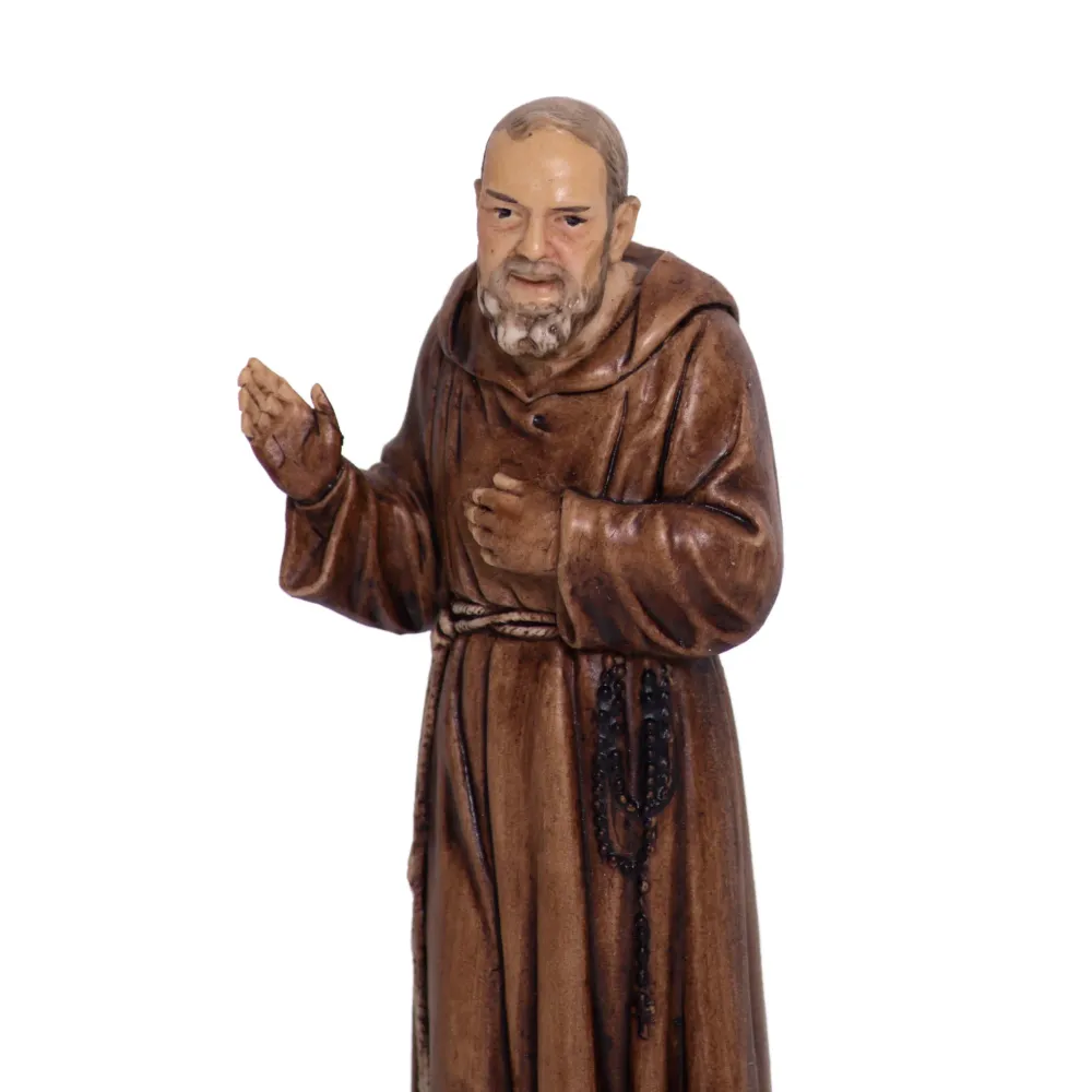 Estatua de resina y mármol de San Padre Pío de Pietrelcina Pasquini