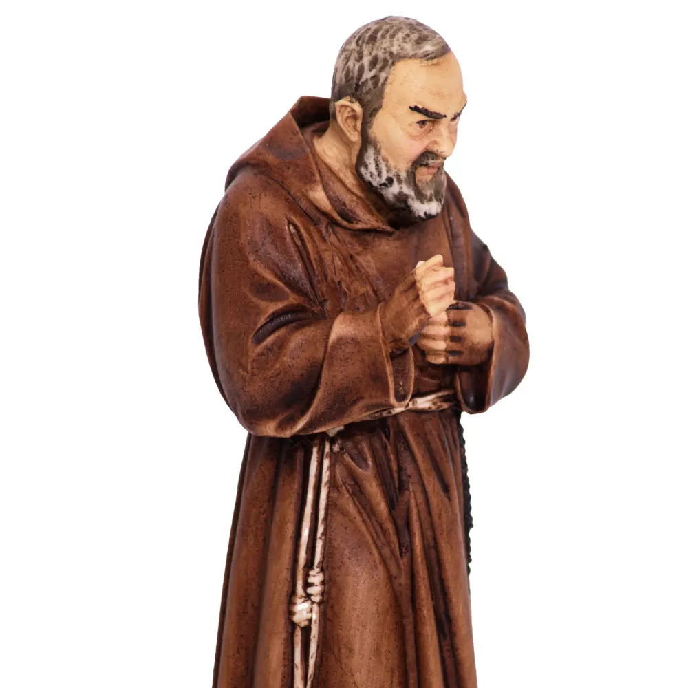 Estatua de resina y mármol de San Padre Pío de Pietrelcina Pasquini