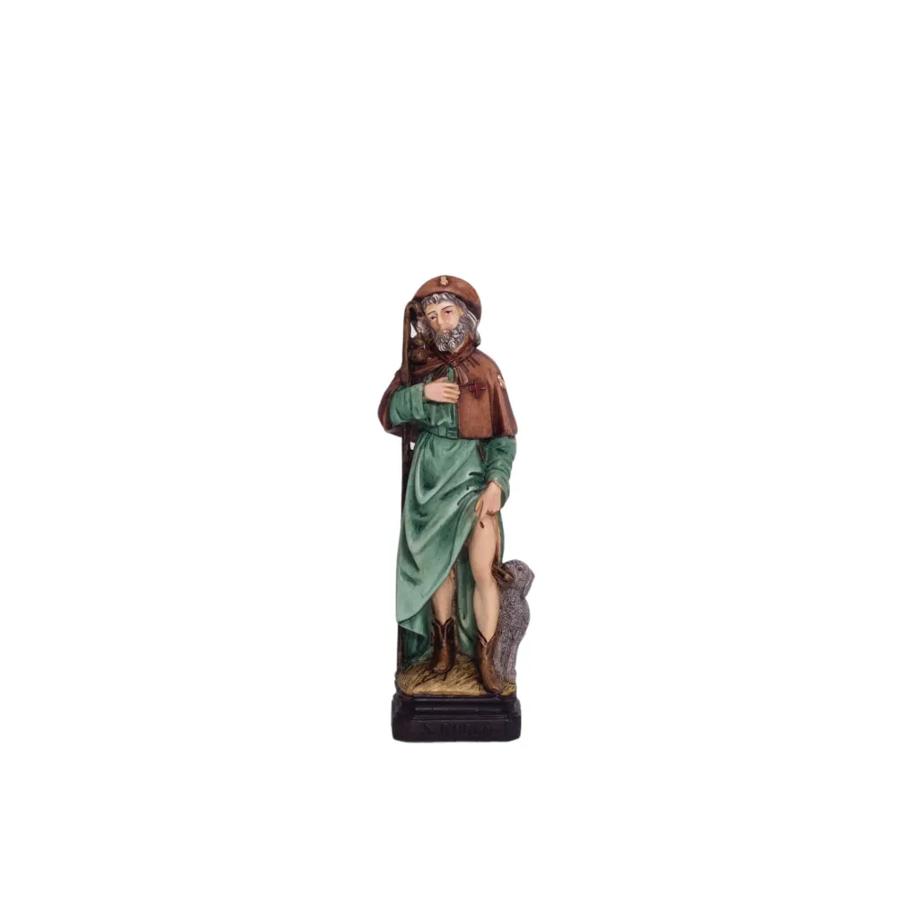 Estatua de resina y mármol de San Roque Pasquini