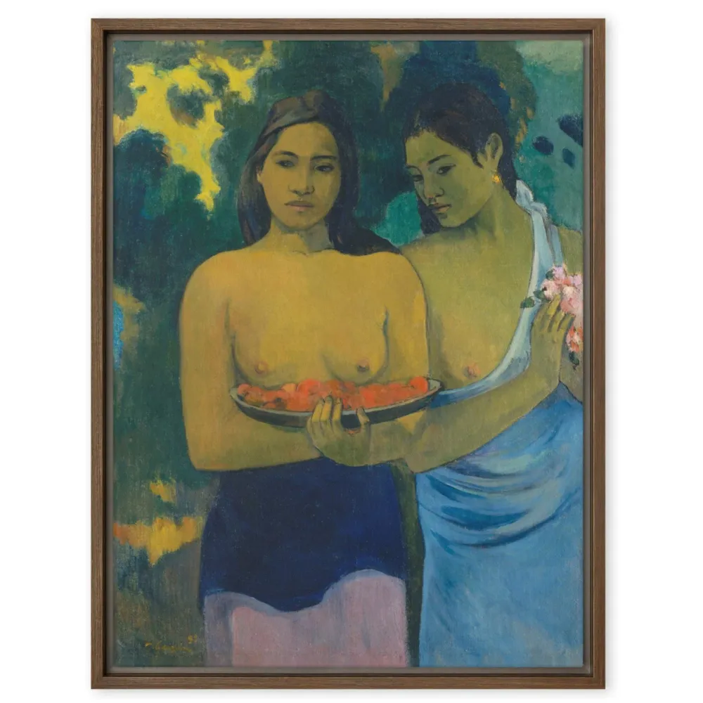Lienzo - Paul Gauguin, Mujeres tahitianas en la playa
