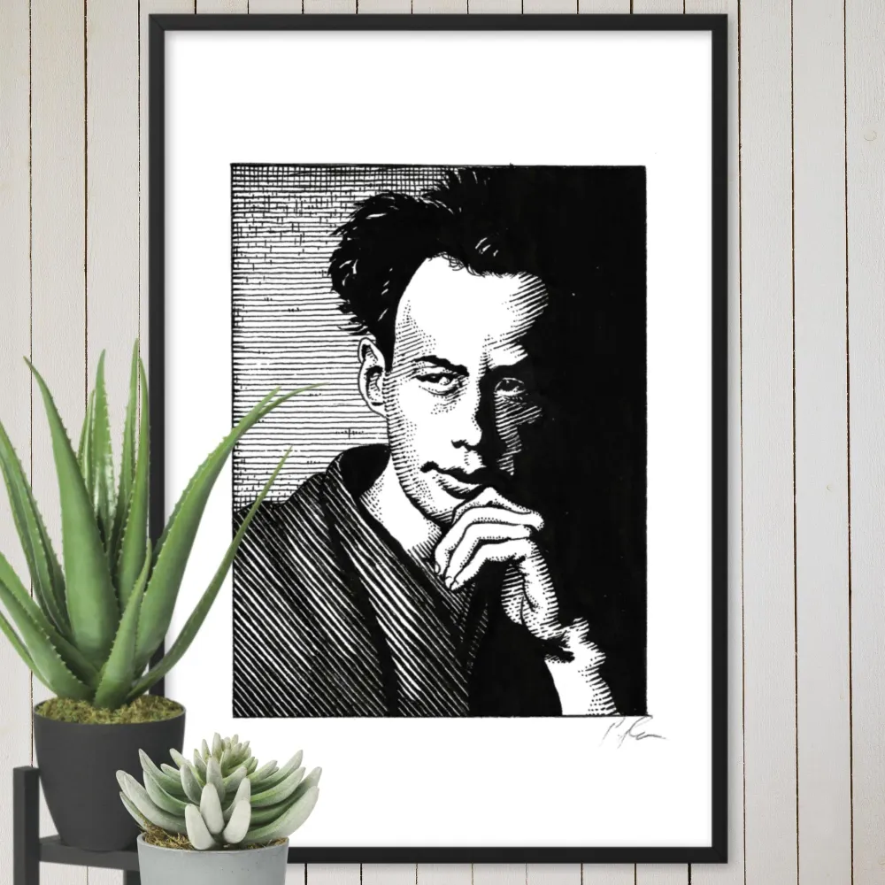 Póster con marco - Akutagawa Negro Pavel Illustrations