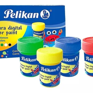 6 Pinturas Digital 25ml Pelikan Colores Escolar Dedos Niños
