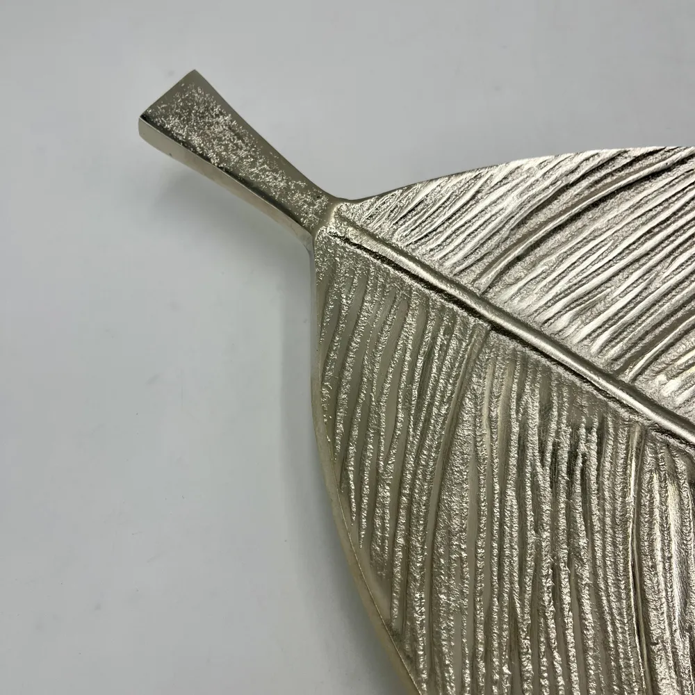 Bandeja plateada hoja Kinitra 54x26x4 cm Petra Decora
