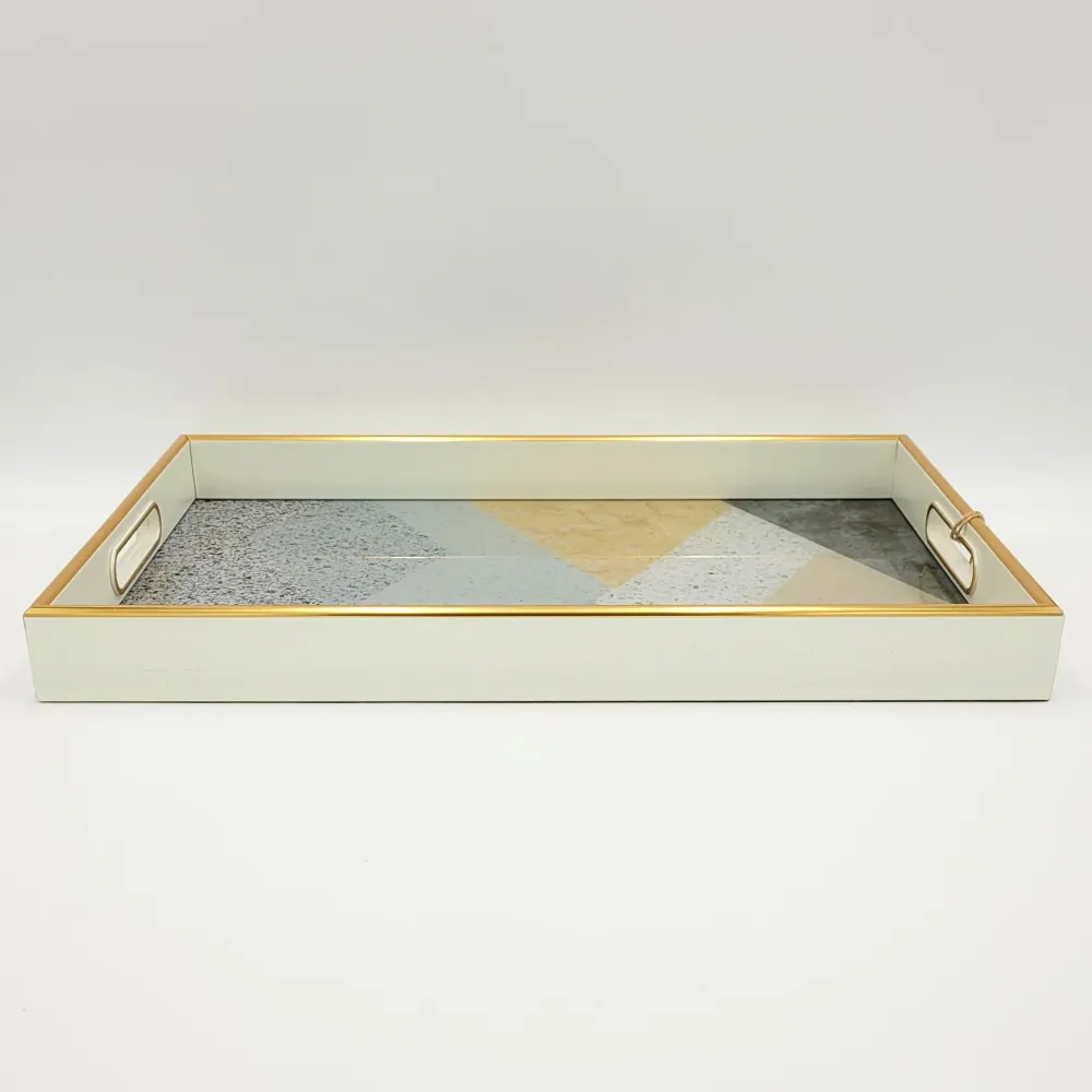 Bandeja rectangular geométrica 40x25 cm Petra Decora