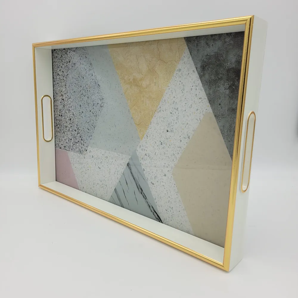 Bandeja rectangular geométrica 40x25 cm Petra Decora