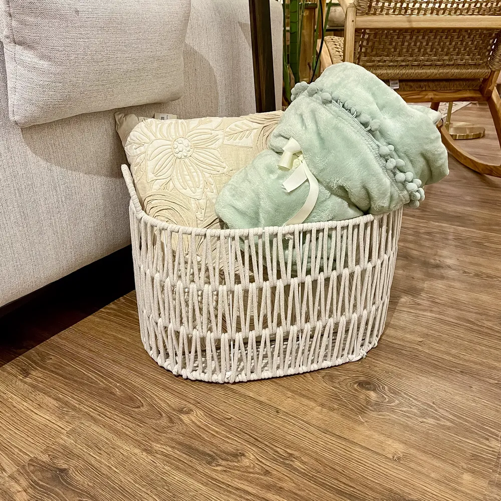 Cesta blanco algodón XL Petra Decora