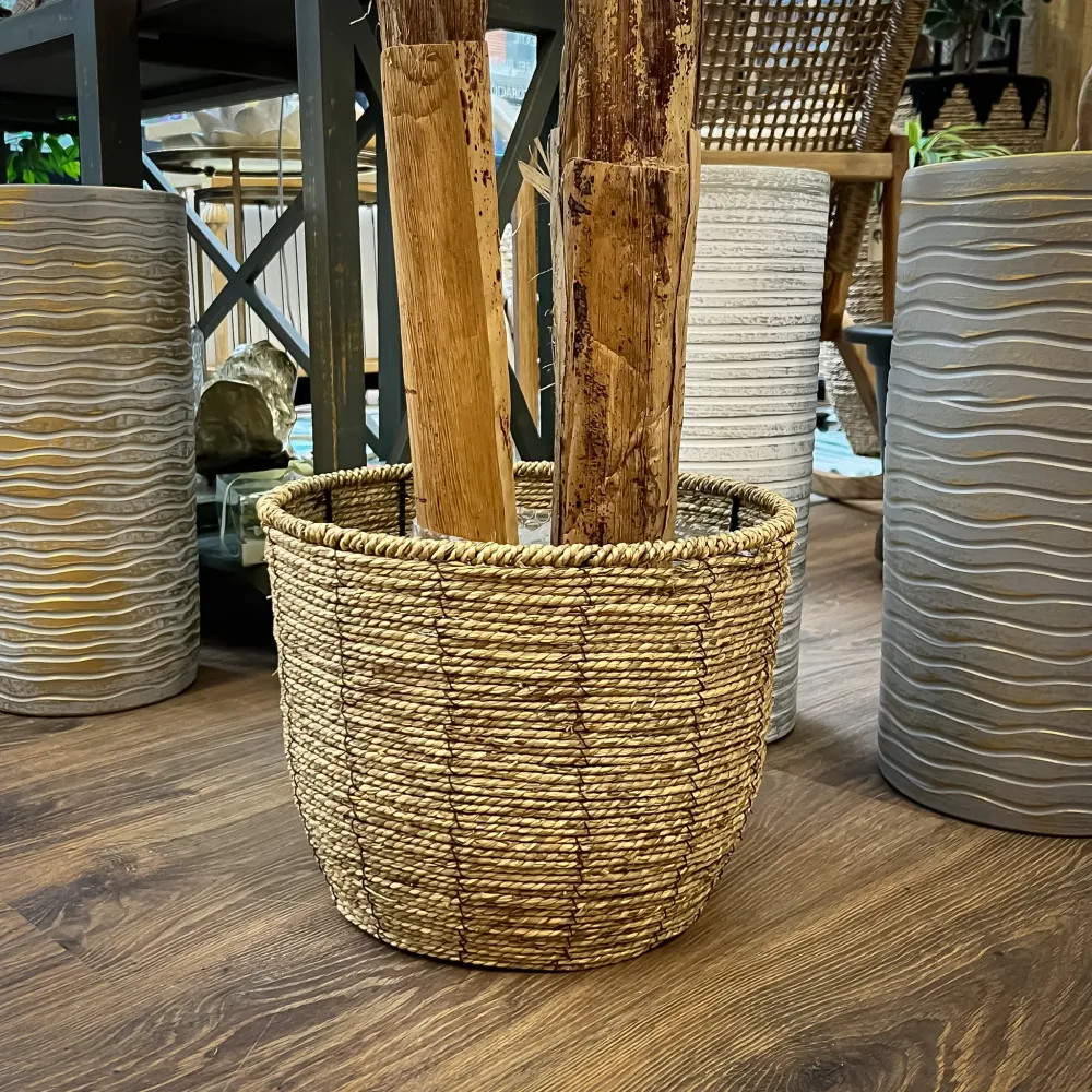 Cesta fibra natural L Petra Decora