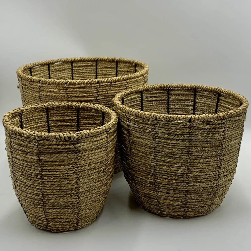 Cesta fibra natural L Petra Decora