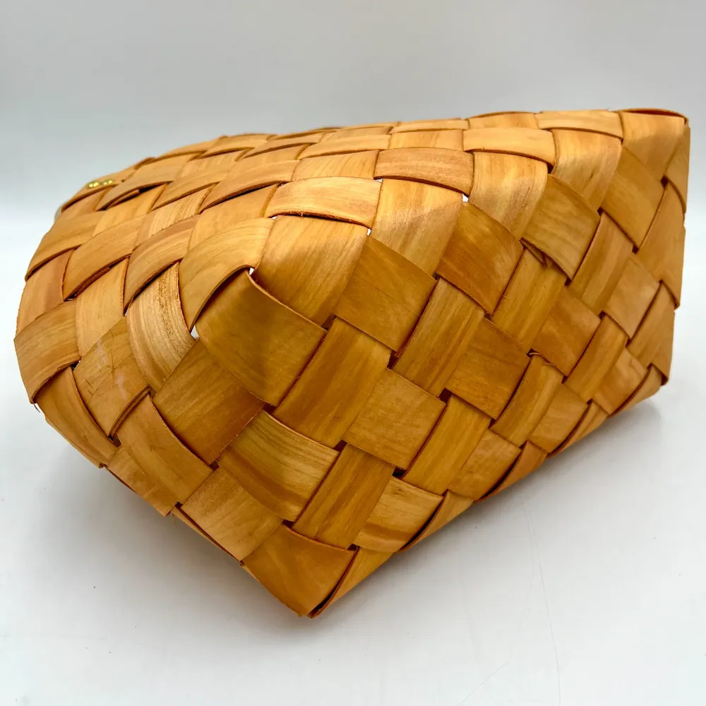 Cesta madera natural con asa L Petra Decora