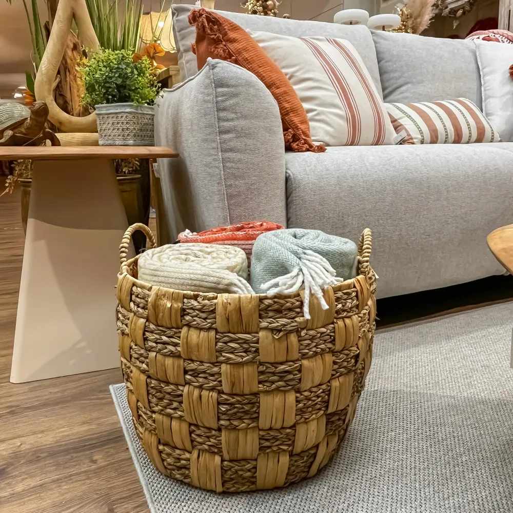 Cesta redonda seagrass 43x43x39 cm Petra Decora
