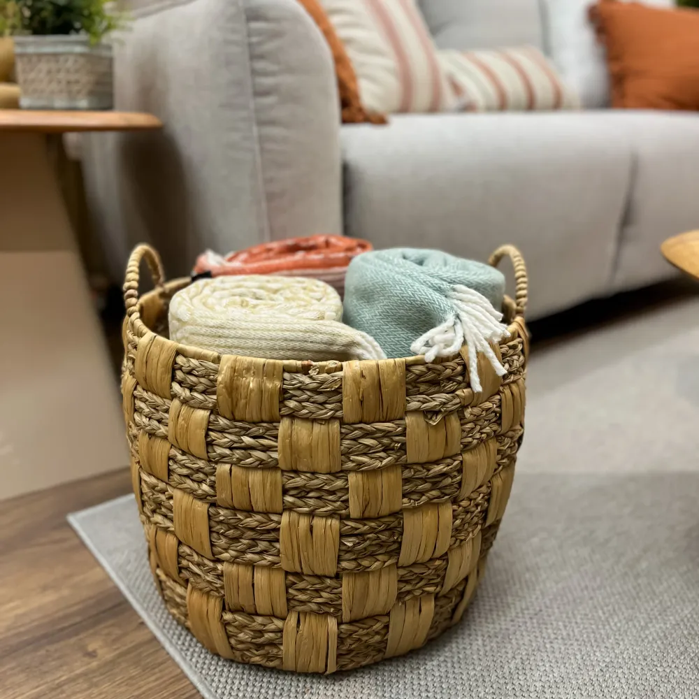 Cesta redonda seagrass 43x43x39 cm Petra Decora