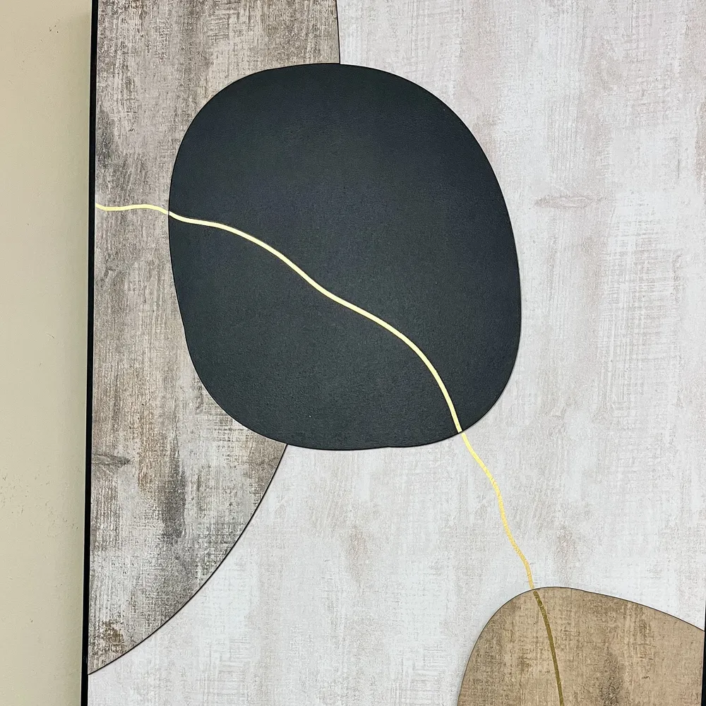 Cuadro abstracto marrón y negro 2 50x100 Petra Decora